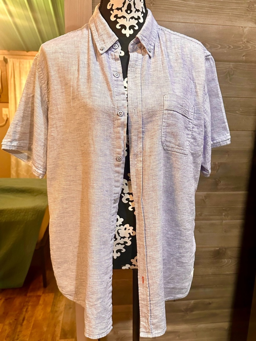 Weatherproof Vintage Light Blue Short-Sleeve Button-Down Shirt